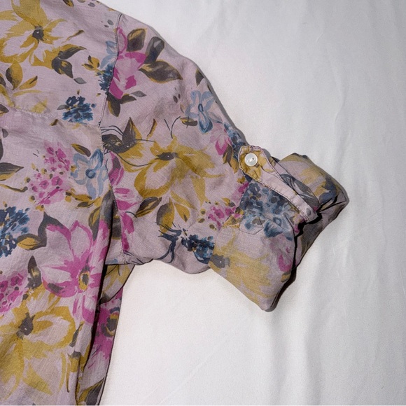 Izod 1937 Pink Floral Blouse with Yellow & Blue Accents - Picture 6 of 8
